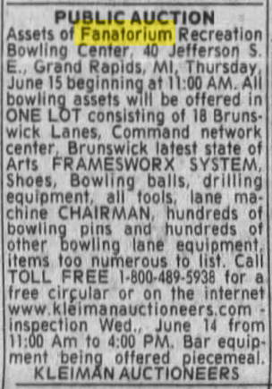 Fanatorium - 2000 Auction Ad (newer photo)